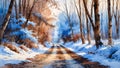 Thawing Forest Path Royalty Free Stock Photo