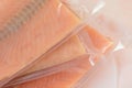 Thawing frozen salmon fillets Royalty Free Stock Photo