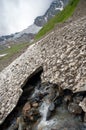 Thawing of glaciers in mountains Royalty Free Stock Photo