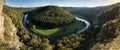 Thaya river during summer or autumn time. Sunny day in the Thayatal Valley, National park, Lower Austria. Top view of the river Royalty Free Stock Photo