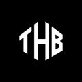 THB letter logo design with polygon shape. THB polygon and cube shape logo design. THB hexagon vector logo template white and Royalty Free Stock Photo