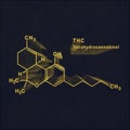THC Tetrahydrocannabinol Structural chemical formula Royalty Free Stock Photo