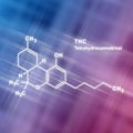 THC Tetrahydrocannabinol Structural chemical formula Royalty Free Stock Photo