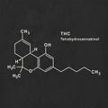 THC Tetrahydrocannabinol Structural chemical formula Royalty Free Stock Photo