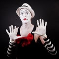 Theater actor in makeup funny mime Royalty Free Stock Photo