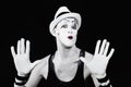 Theater actor in makeup mime clown