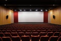 theater auditorium with rows of vacant seats