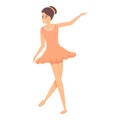 Theater ballerina icon, cartoon style