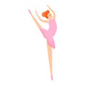 Theater ballerina icon, cartoon style