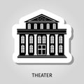 Theater black building sticker Royalty Free Stock Photo