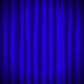 Theater blue curtain with lights as show.Closed silky blue curtain stage background.Vector illustration Royalty Free Stock Photo