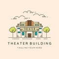 theater building line art logo vector symbol illustration design Royalty Free Stock Photo
