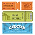 Theater and circus tickets entertainment admission or pass