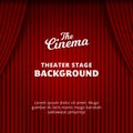 Theater curtain background vector illustration. red velvet realistic curtain for cinema, drama, circus, magical show poster Royalty Free Stock Photo