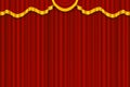 Theater curtain closed, Red and golden colour