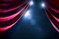 Theater curtain with dramatic lighting Royalty Free Stock Photo