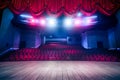 Theater curtain with dramatic lighting Royalty Free Stock Photo