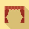 Theater curtain icon flat vector. Red opera stage Royalty Free Stock Photo
