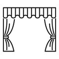 Theater curtain icon outline vector. Opera stage Royalty Free Stock Photo