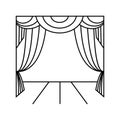 Theater curtain. Illustration vector icon Royalty Free Stock Photo