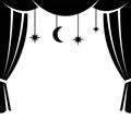 Theater curtain. Illustration vector icon Royalty Free Stock Photo