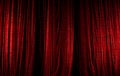 Theater curtain scene, red