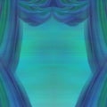 Theater Curtains, abstract blue and green background Royalty Free Stock Photo