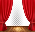 Theater curtains with a transparent background. Royalty Free Stock Photo