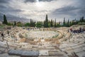 The theater of Dionysus under the ruins of Acropolis, Athens, Greece. Royalty Free Stock Photo