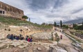 The theater of Dionysus under the ruins of Acropolis, Athens, Greece. Royalty Free Stock Photo