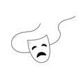 Theater drama mask outline icon