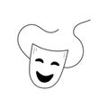 Theater drama mask outline icon