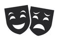 Theater mask symbols vector set, sad and happy concept Royalty Free Stock Photo