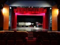 The theater hall empty and lighted