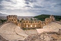 The theater of Herodion Atticus under the ruins of Acropolis, Athens. Royalty Free Stock Photo