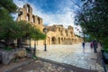 The theater of Herodion Atticus under the ruins of Acropolis, Athens. Royalty Free Stock Photo