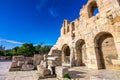 The theater of Herodion Atticus under the ruins of Acropolis, Athens. Royalty Free Stock Photo