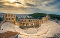 The theater of Herodion Atticus under the ruins of Acropolis, Athens. Royalty Free Stock Photo