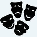 Theater icon with happy and sad masks