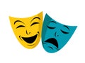 Theater icon with happy and sad masks