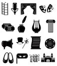 Theater icons set Royalty Free Stock Photo