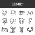 Theater icons set Royalty Free Stock Photo