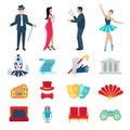 Theater Icons Set Royalty Free Stock Photo