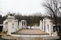 Theater on the Isle on the bank of the Lazienki lake, Park in Warsaw, Poland