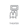 Theater linear icon. Modern outline Theater logo concept on whit