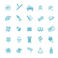 Theater linear icons. Theatre collection of isolated symbols - Vector