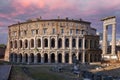 The Theater of Marcellus is an ancient open-air theater built in the closing years of the Roman Republic., Italy Royalty Free Stock Photo