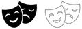 Theater mask icon set Royalty Free Stock Photo