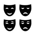 Theater mask set icons Ã¢â¬â vector Royalty Free Stock Photo