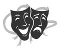 Theater mask symbols vector set, sad and happy concept Royalty Free Stock Photo